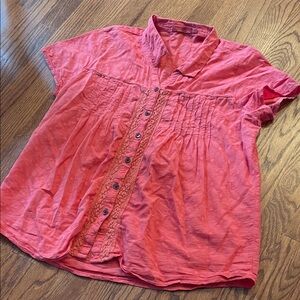 Prana Women's Coral Button-Up Top